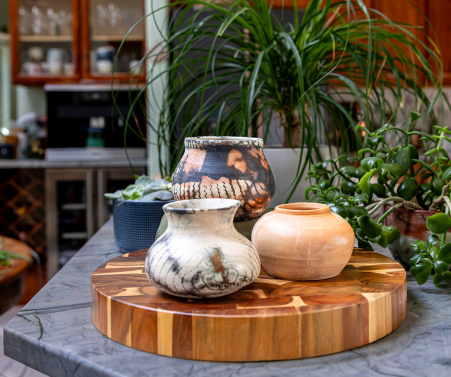 Charcoal Serpent ~ Raku-Fired Vase