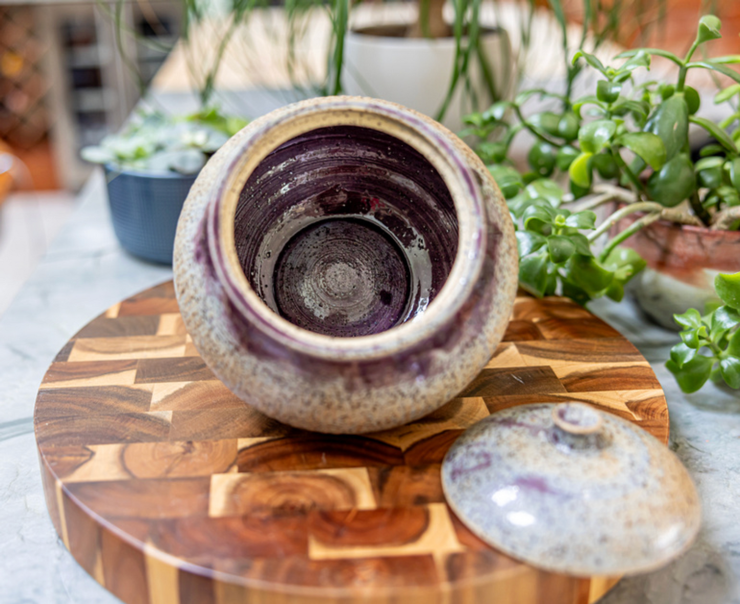 Poppyseed ~ Glazed Vessel with Lid