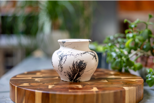 Whispering Ash ~ Raku-Fired Vase