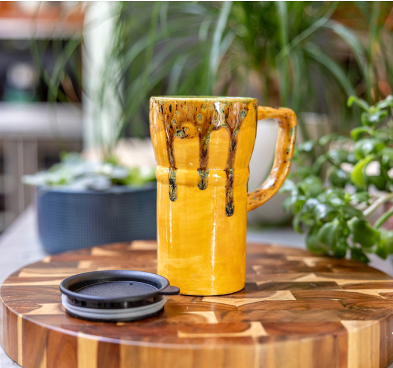 Saffron ~ Glazed Travel Mug with Lid