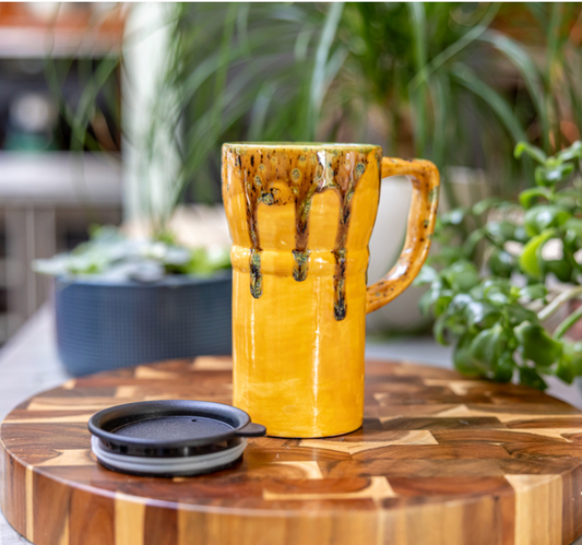 Saffron ~ Glazed Travel Mug with Lid