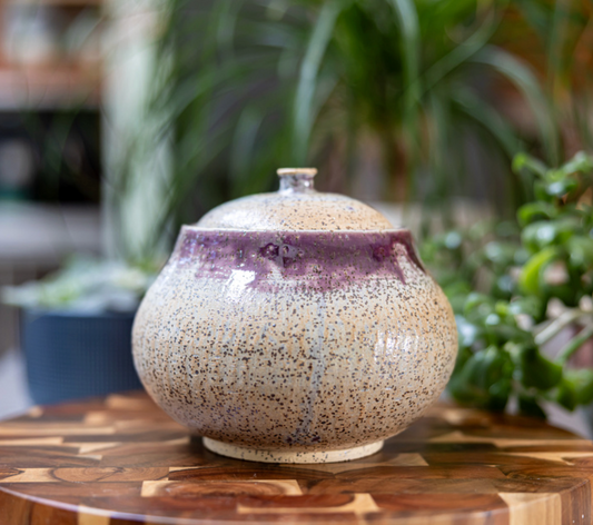 Poppyseed ~ Glazed Vessel with Lid